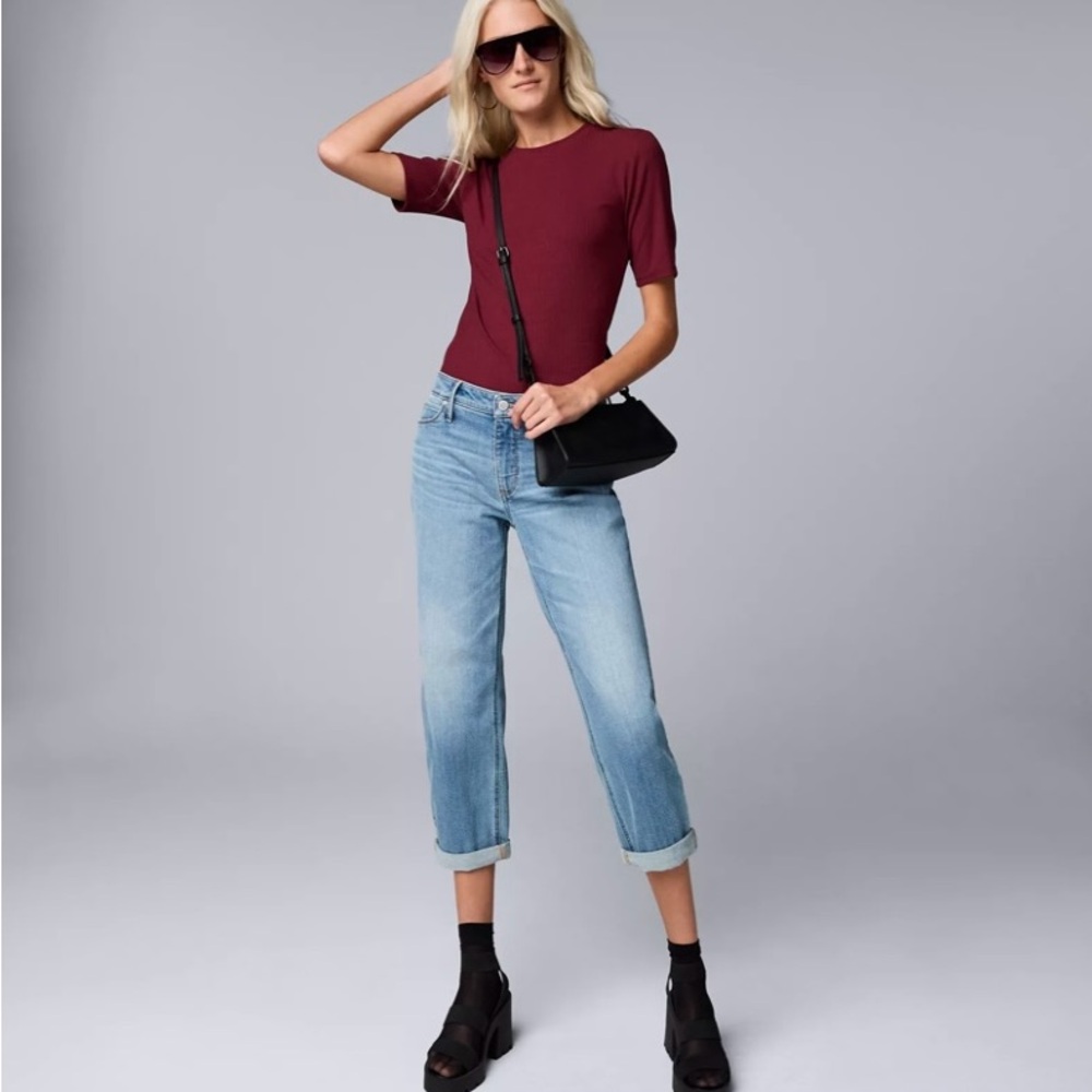 Women’s Simply Vera Vera Wang Roll Cuff Capri Jeans